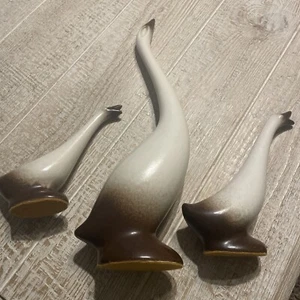 Howard Pierce Porcelain Geese Trio Figurine Set Mid Century Modern California. - Picture 1 of 5