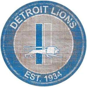 Detroit Lions Heritage Logo 24" Distressed rundes Schild - Bild 1 von 1