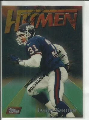 1997 Topps Finest #24 Jason Sehorn New York Giants Hitmen - Image 1 of 2