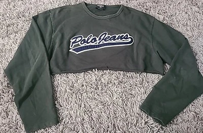 Ralph Lauren Polo 牛仔裤裁剪圆领,绿色,尺寸 L — 第 1/4 张图片