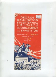 Brochure vintage GEORGE WASHINGTON BICENTENARIO ESPOSIZIONE MILITARE 1932 Chicago - Foto 1 di 2