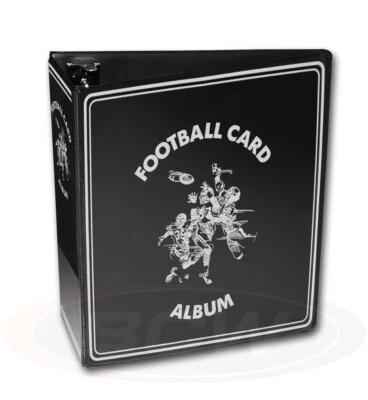 Carpeta de colección de tarjetas de fútbol americano BCW carpeta negra para 90 páginas álbum de anillos 3D Foto 1 de 2