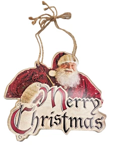 Larry Hersberger Merry Christmas Santa Claus Photo Ornament Wood - Picture 1 of 6