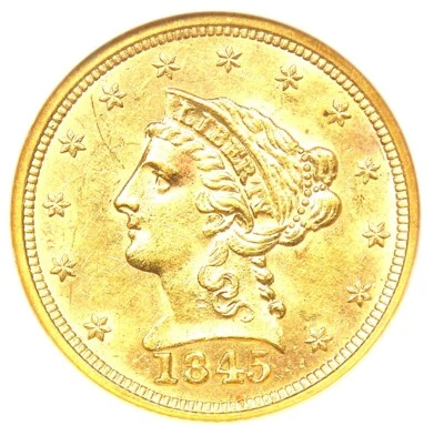 1845 Liberty Gold Quarter Eagle $2.50 Coin - Certified NGC MS61 - $2,350 Value - Image 1 of 4