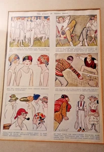 D L Ghilchik Punch Cartoon gerahmt glasiert Art Deco 1925 Gesellschaftskommentar Farbe - Bild 1 von 12