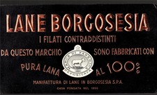 cartoncino pubblicitario -- lana borgosesia-- marchio depositato cm 30 x15
