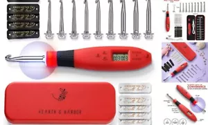 Light Up Crochet Hook Set with Case, Counting Crochet Hook Set Digital for Red - Picture 1 of 7