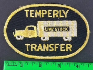 Vintage Temperly Live Stock Transfer Trucker Trucking Patch - Picture 1 of 2