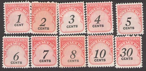 US. J89 - J98. 1c - 30c, Postage Due Stamp. Set of 10. MNH. 1959 - Picture 1 of 1