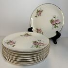 Royal Wilton China  Salad Plates Pink Roses 22 KT. Gold First Qty Set of 8