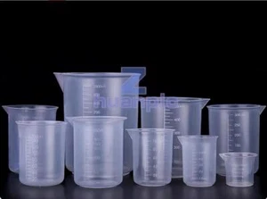 Neu 5tlg Kunststoff Becher Set 50 100 150 250 500 Labor Küche Messbecher Langlebig - Bild 1 von 1