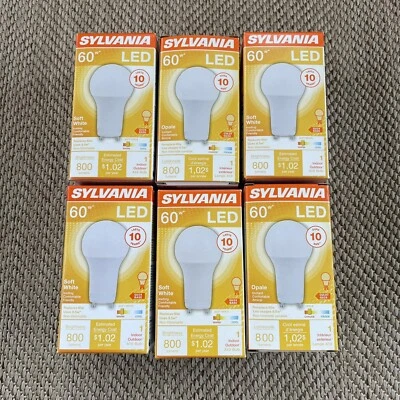Sylviania GU24 LED A19 Light Bulb 60W Soft White 800 Lumens Indoor Outdoor 10yr - Image 1 of 2