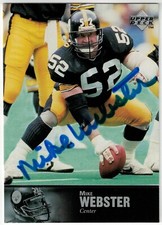 Mike Webster Pittsburgh Steelers Upper Deck 1997 Legends Auto COA AL-176 SP-HOF
