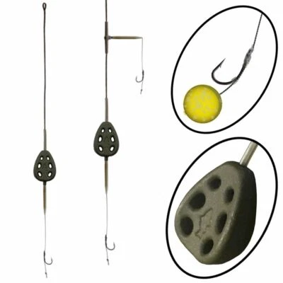 Karpfen Fertig Montage CARP RIG LEAD FEED Bleifutterkorb Blei Futterkörbe Boilie - Bild 1 von 4