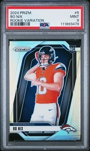 Bo Nix 2024 Prizm Rookie Variation #5 PSA 9 Denver Broncos SP RC - Picture 1 of 2