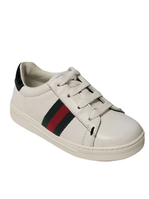 Novo na caixa Tênis Gucci Ace Baby com Cadarço Web - Branco Tamanho 24 EUA 8 - Imagem 1 de 4
