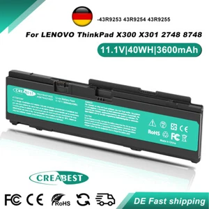Batterie 11.1V 43R9254 43R9255 42T4519 pour Lenovo ThinkPad X300 X301 Edition 8748 - Photo 1/12