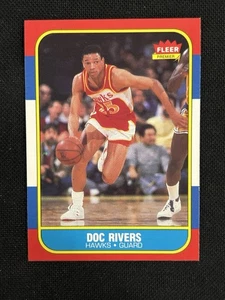 Baloncesto Fleer 1986-87 #91 Doc Rivers casi nuevo novato radiocontrol Atlanta Hawks *545 - Imagen 1 de 2