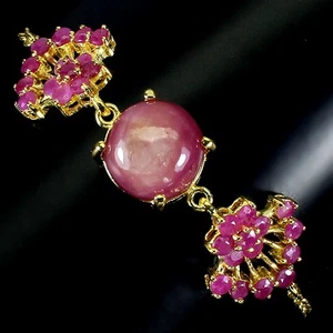 Summer 925 Silver Bracelet Round Ruby 12mm Natural Gemstone Jewelry 7 Inches - Picture 1 of 14