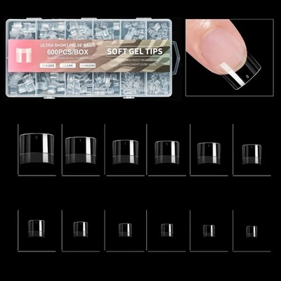 600pcs Short False Nail Manicure Nail Tips For Beginners And Professionals - Image 1 of 4