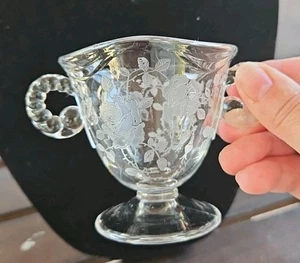 VTG Fostoria Willowmere Rose Etched Roses Sugar Bowl - Picture 1 of 8