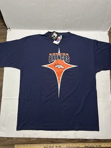 Vintage 90s Starter Denver Broncos Shirt Mens XL Blue Big Logo NFL NWT NOS NEW - Picture 1 of 11