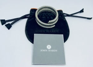 John Hardy Double Coil Bedeg Collection 925 Sterling Silver Wrap Bracelet - Picture 1 of 12