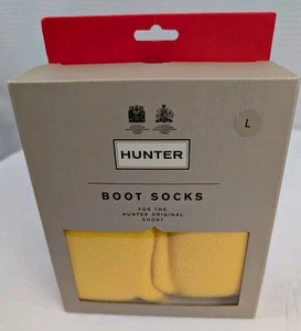 Hunter Boot Socks Short Size Large Yellow New in Box - Picture 1 of 4
