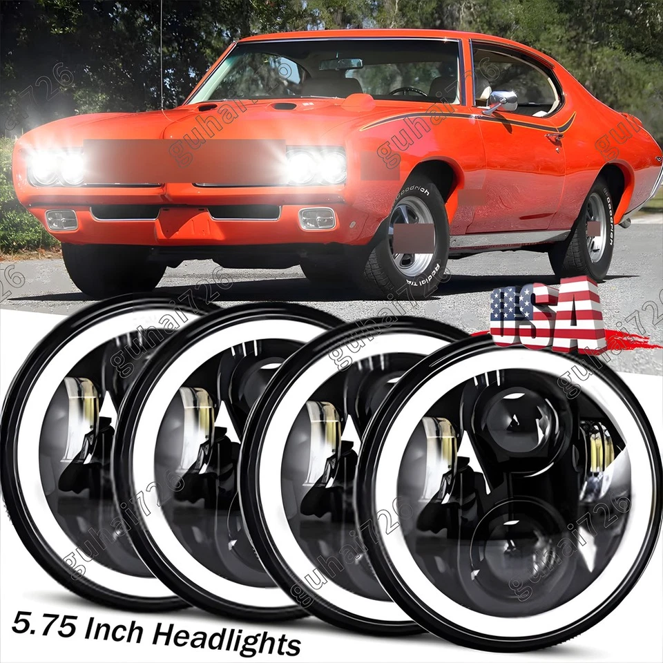 Faróis halógenos Hi/Lo Hi/Lo para Pontiac Catalina GTO Grand Prix 4x 5-3/4 5,75 polegadas - Imagem 1 de 4