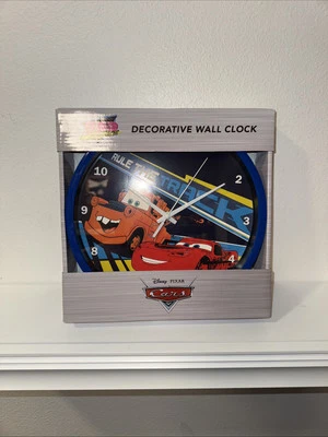 Reloj de Pared Disney Cars Lightning McQueen & Mater 10" Decoración Habitación Infantil Nuevo Foto 1 de 4