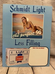 Vintage Schmidt Beer Sign Cardboard Advertising Point of Sale Sexy Blonde Bikini - Picture 1 of 5