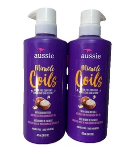 2 Pack Aussie Miracle Coils Silicone Free Conditioner Cocoa Butter & Macadamia - Picture 1 of 1