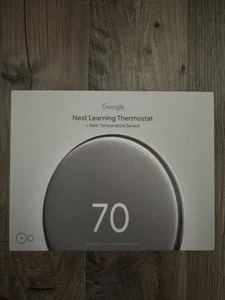 *NEW* Google Nest Learning Thermostat 4th Gen & Temperature Sensor Silver SEALED - Picture 1 of 3