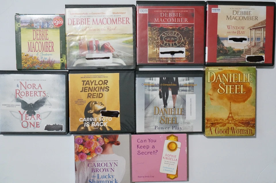 Lot of 10 CD Audiobooks Romance Chic Lit Audio Book Love Fiction EX-LIBRARY - Image 1 of 4