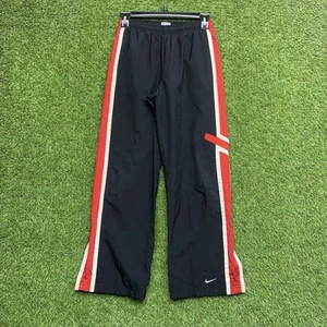 Nike Cargo Track Pants Youth Large 12-14 Windbreaker Fleece Lined Black OSU 90s - Picture 1 of 13