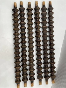 6 husillos de madera torneados antiguos vintage salvamento cama Jenny Lind - Imagen 1 de 8