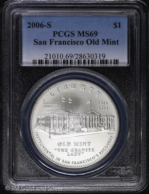 2006-S $1 San Francisco Old Mint Commem Silver Dollar PCGS MS 69 | UNC BU - Image 1 of 4