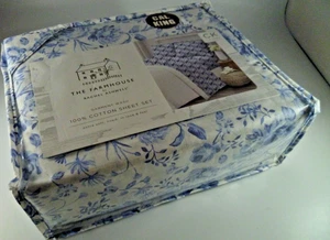 Juego de sábanas The FARMHOUSE RACHEL ASHWELL SHABBY CHIC CAL KING azul blanco floral - Imagen 1 de 8