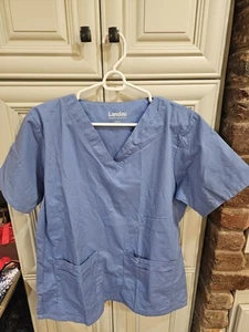 Lot of 6 LANDAU NURSE SCRUBS TOPS. Size Medium. Blue - Picture 1 of 8