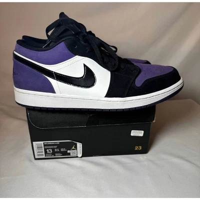 Tamanho 13 - Tênis masculino Nike Air Jordan 1 corte baixo roxo - Envio agora - Imagem 1 de 4