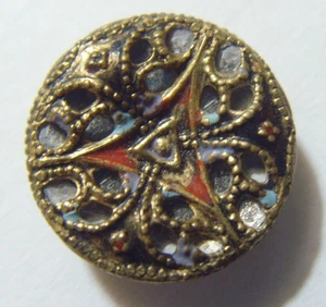 1800s antique metal filigree masked jewish star David button 51764 - Picture 1 of 4