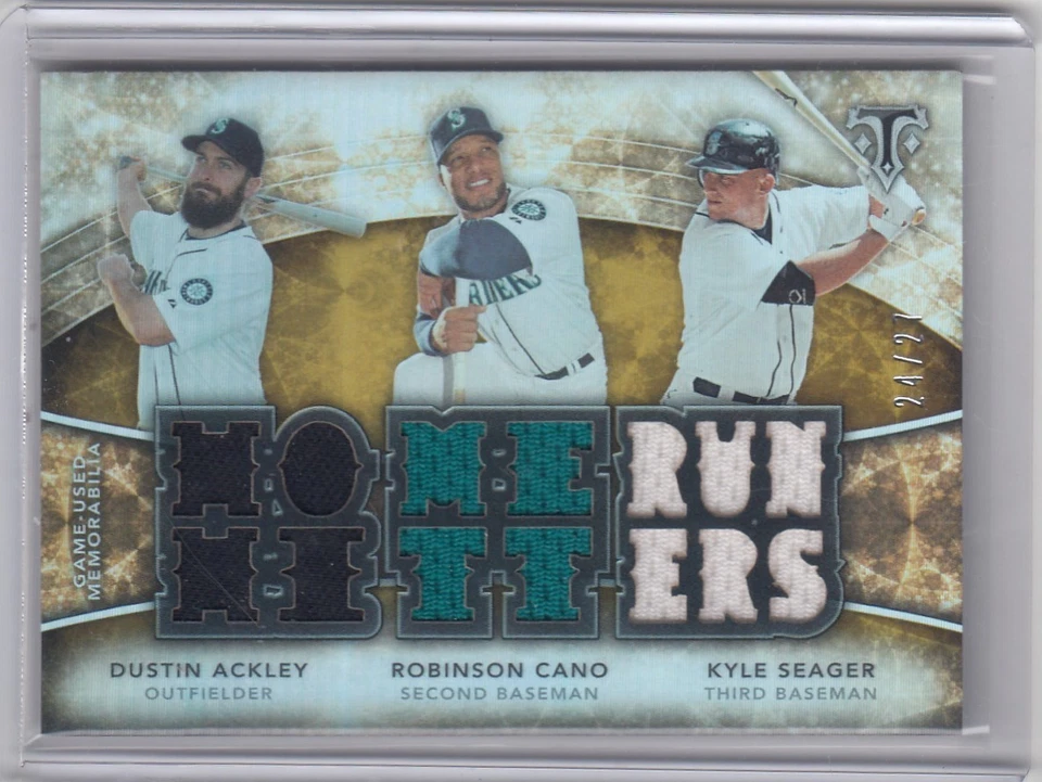 Camiseta 2015 Cano Seager Ackley Topps Triple Threads Game /27 - ACS Mariners - Imagem 1 de 1