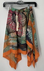 Custo Barcelona girls multicolor handkerchief hem elastic waist skirt sz 8y - Picture 1 of 3