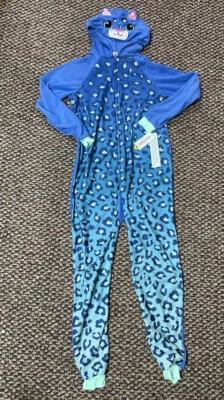 Pijama Cat & Jack azul leopardo PJ con cremallera ropa de dormir mono Foto 1 de 4
