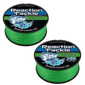 Línea de pesca trenzada Reaction Tackle / trenza - verde de alta visibilidad 4 y 8 hilos - Imagen 1 de 28