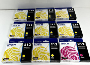 EXPIRES 2024 2025 2026 LOT OF 9 Epson 212 Genuine Ink Yellow & Magenta