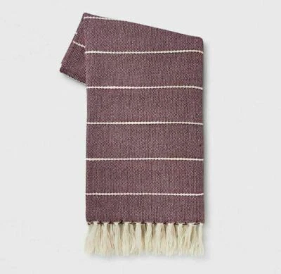 Opalhouse Woven Stripe Throw Blanket 60" x 50" Purple Farmhouse | Brand New - Image 1 of 4