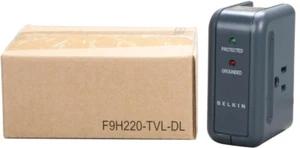 NEUF Belkin F9h-220-TVL-DL petit voyage portable double prise 120v parafoudres - Photo 1/6