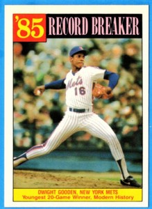 1986 Topps Tiffany DWIGHT GOODEN - 85 Record Breaker (card #202) (nrmt)