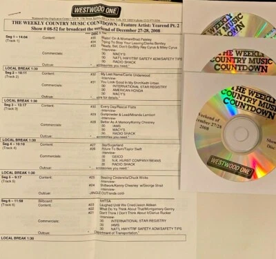 RADIO SHOW 12/27/08 WEEKLY COUNTDOWN TOP 70 '08 PT 2 #35-1 w/INTERVIEWS/FEATURES - Image 1 of 3